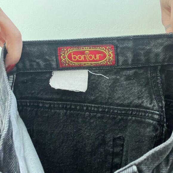 Vintage 1990's Black High Waisted Straight Leg Mom Jeans - Picture 6 of 6